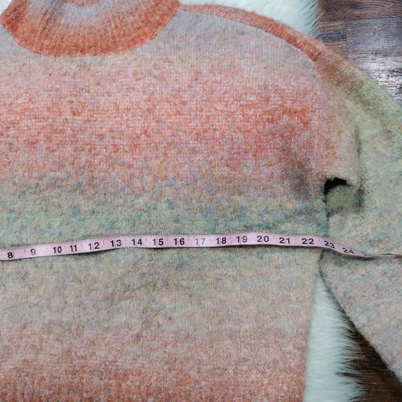 RVCA Dream Cycle Ombre Striped Knit Womens Medium Turtleneck Sweater Multicolor - Picture 12 of 13